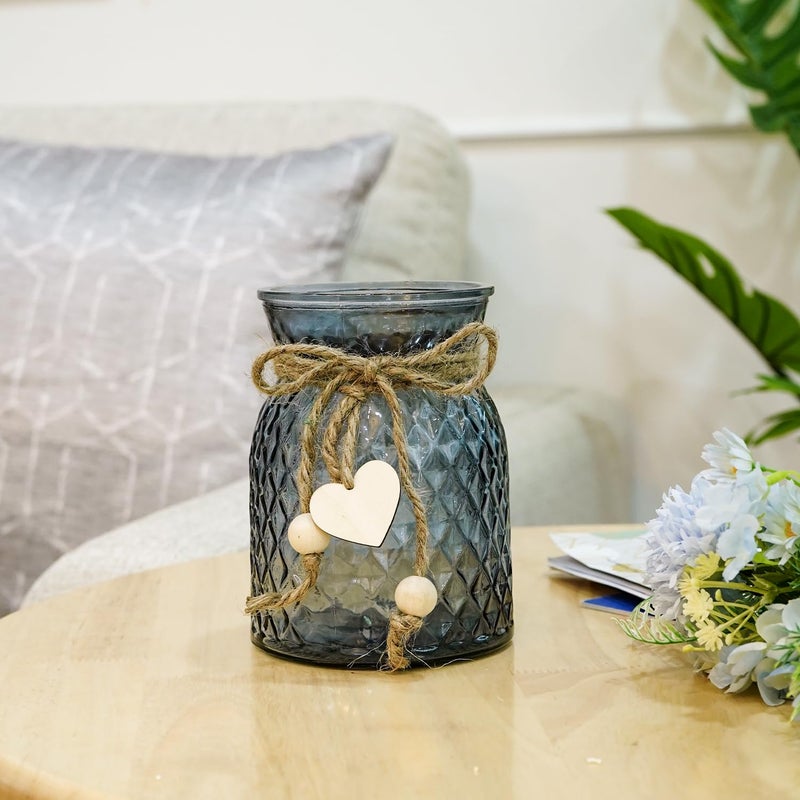Ekhasa Glass Vase Flower Pot for Home Decoration | Center Table Decorative Items | Thickened Transparent Glass Vases for Flowers, Bookshelf, Dinner Table, Office Desk & Premium Gift - Image 4
