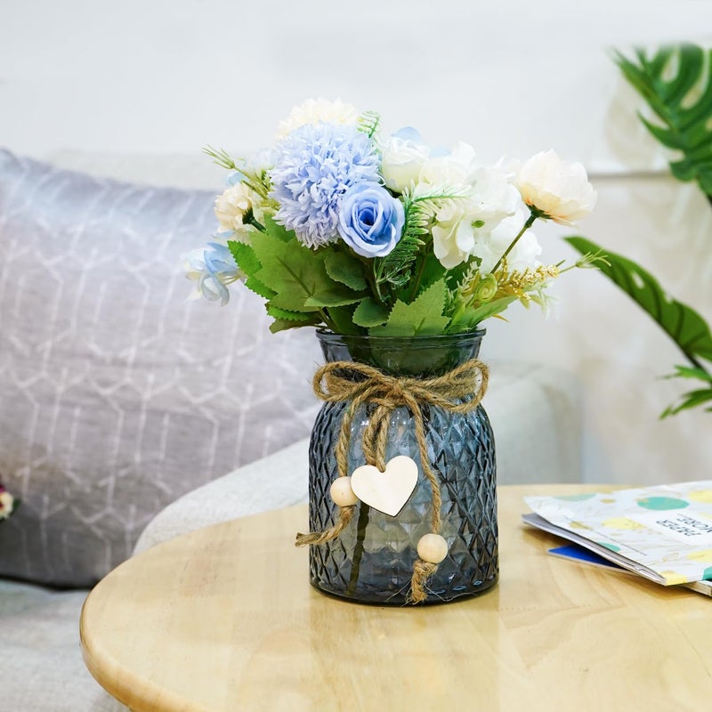 Ekhasa Glass Vase Flower Pot for Home Decoration | Center Table Decorative Items | Thickened Transparent Glass Vases for Flowers, Bookshelf, Dinner Table, Office Desk & Premium Gift - Image 2