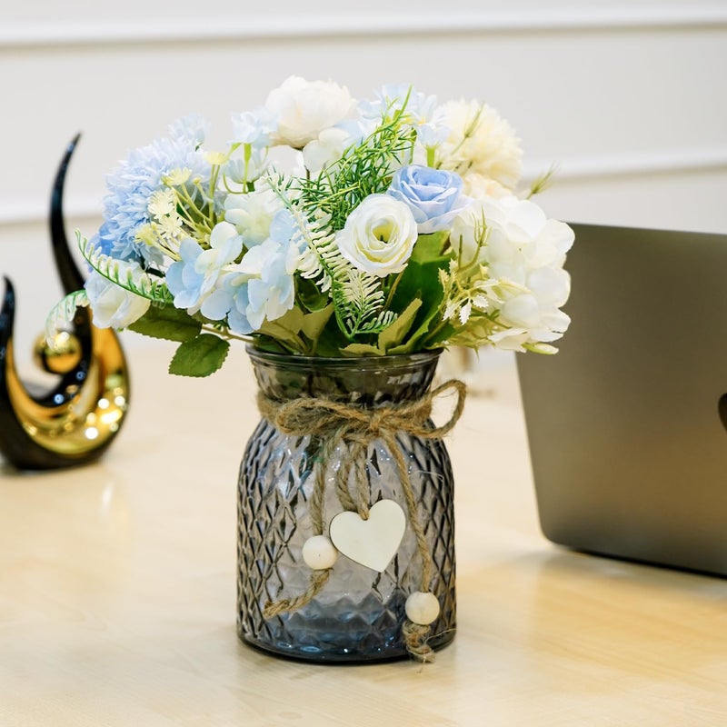 Ekhasa Glass Vase Flower Pot for Home Decoration | Center Table Decorative Items | Thickened Transparent Glass Vases for Flowers, Bookshelf, Dinner Table, Office Desk & Premium Gift - Image 3
