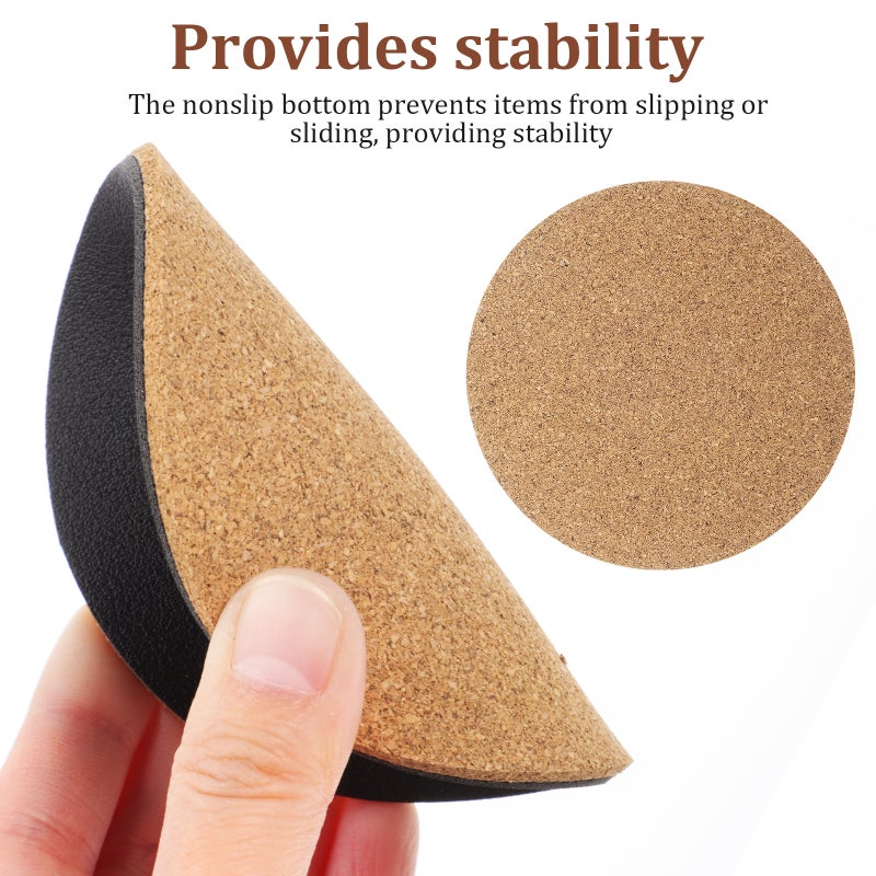 8pcs Cork Round Plant Pots Cork Mats Absorbent Planter Table Indoor Plants Cork Trivets - Image 3
