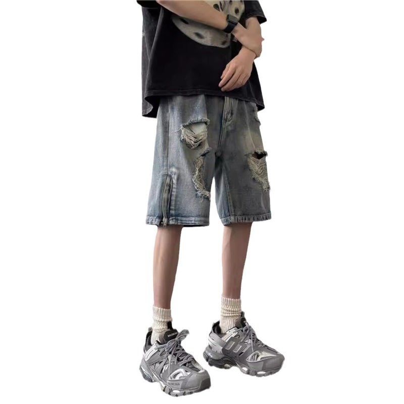 Men's Distressed Denim Shorts - Image 5