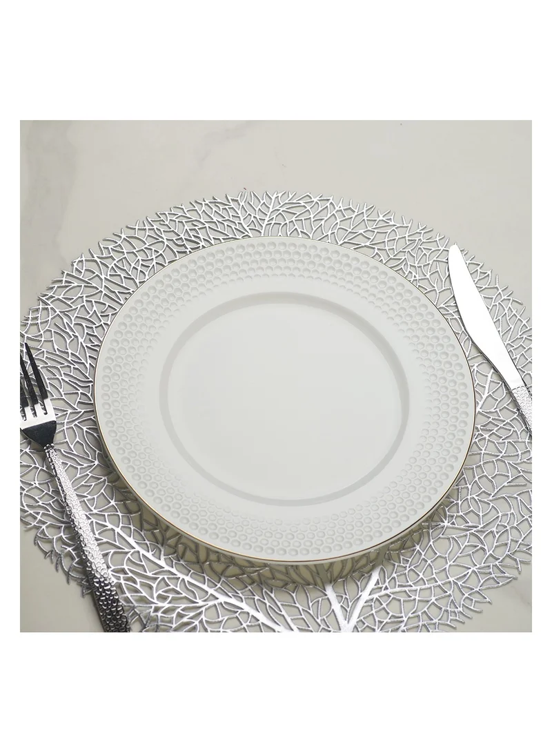 Fissman White 2 Piece Dinner Plates 25cm, Noemi Series Porcelain  | Best Price UAE