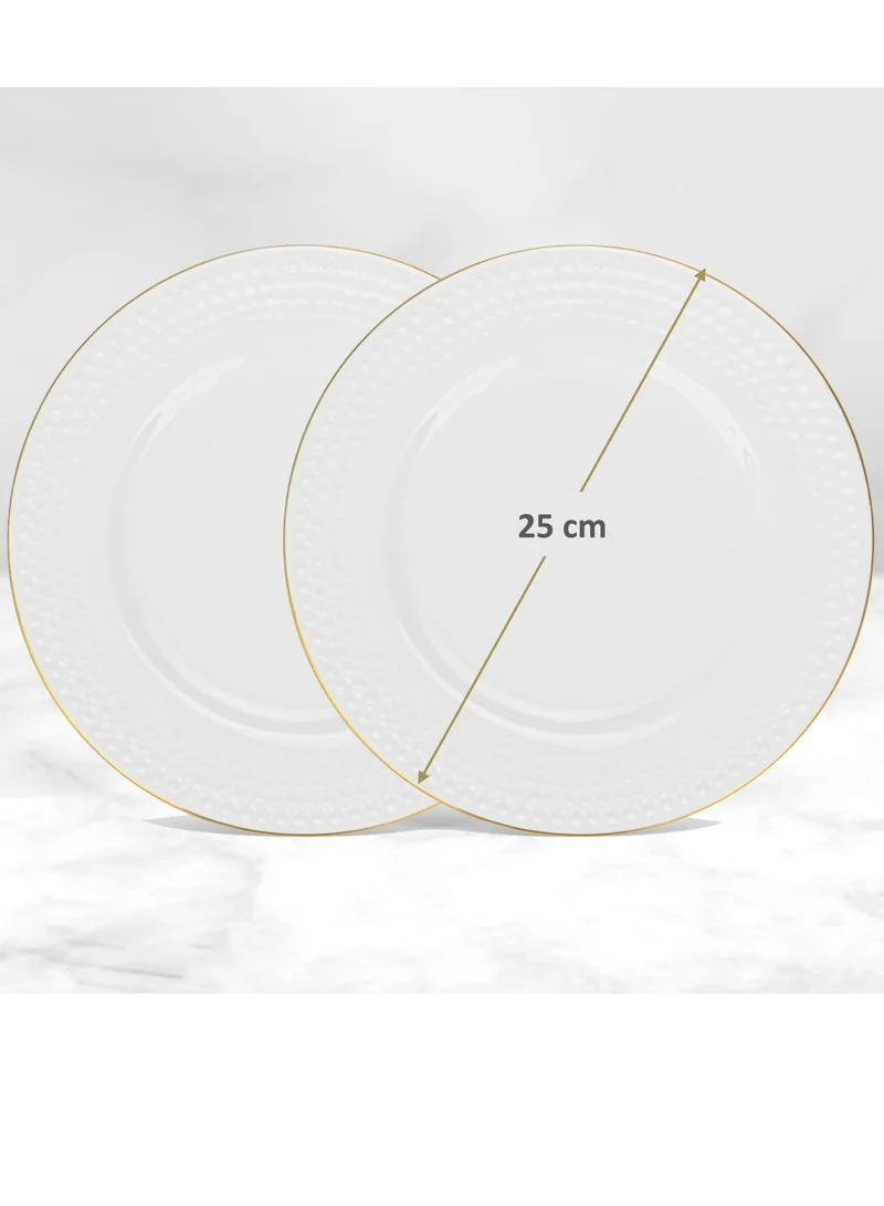 Fissman 2 Piece Dinner Plates 25cm, Noemi Series Porcelain
