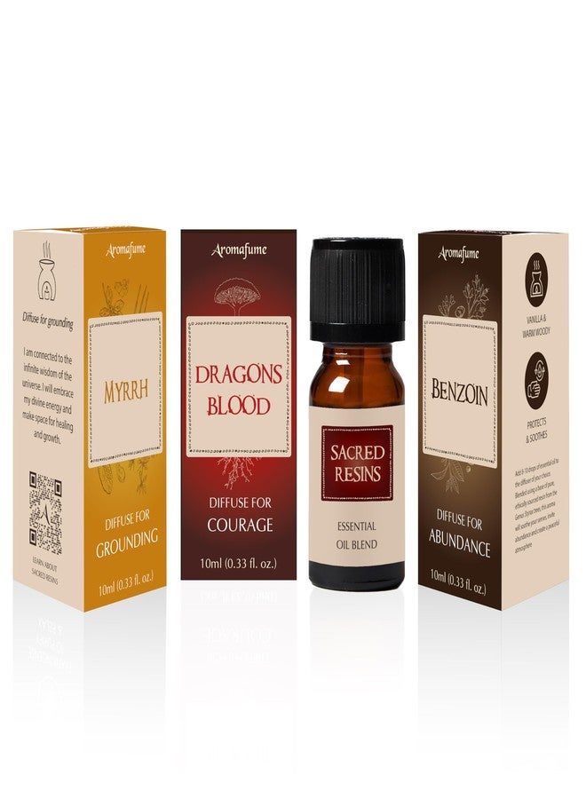 Aromafume Myrrh, Dragons Blood & Benzoin Essential Oil Diffuser Blend Set by Aromafume | 3x10ml (0.33 fl oz) | Aromatherapy Oils for Spiritual Protection & Wellness | Charged with Pure Resins - Image 1
