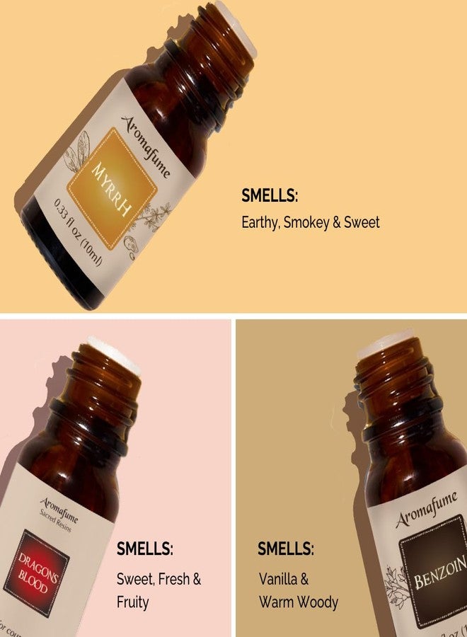 Aromafume Myrrh, Dragons Blood & Benzoin Essential Oil Diffuser Blend Set by Aromafume | 3x10ml (0.33 fl oz) | Aromatherapy Oils for Spiritual Protection & Wellness | Charged with Pure Resins - Image 3