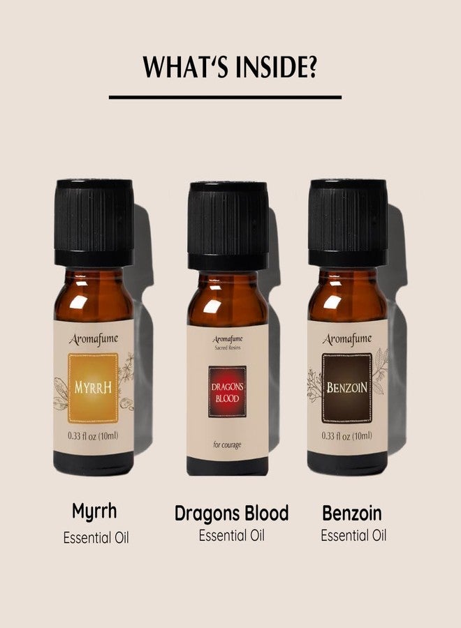 Aromafume Myrrh, Dragons Blood & Benzoin Essential Oil Diffuser Blend Set by Aromafume | 3x10ml (0.33 fl oz) | Aromatherapy Oils for Spiritual Protection & Wellness | Charged with Pure Resins - Image 2