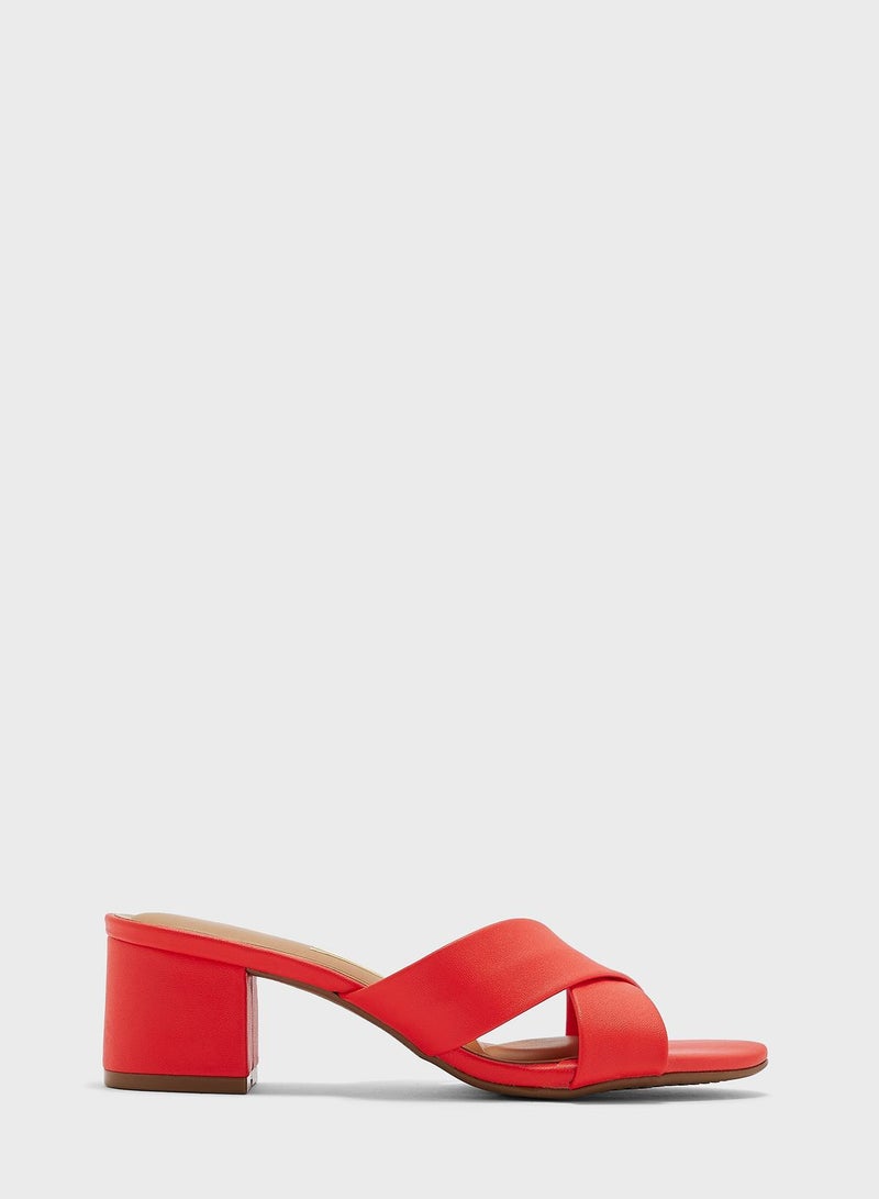 VIZZANO Stella Cross Strap Mid Heel Sandals - Image 1