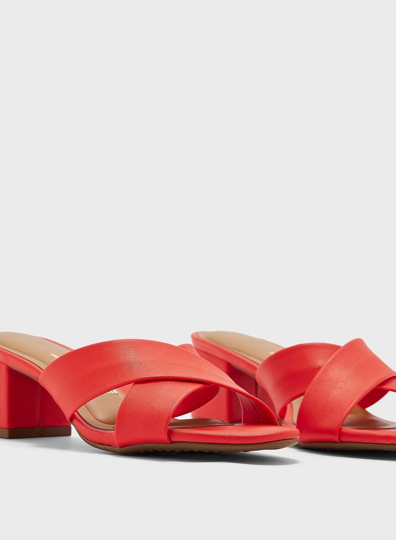 VIZZANO Stella Cross Strap Mid Heel Sandals - Image 4