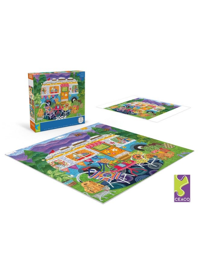 Ceaco - Happy Camper - Mountain Camper - Oversized 300 Piece Jigsaw Puzzle, 19 x 19 - Image 2