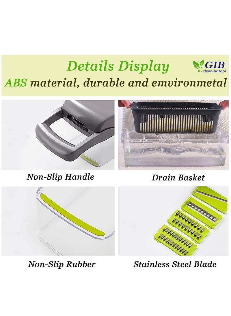 Raxoom Vegetable Chopper Onion Chopper Pro Spiralizer Multifunctional 15 in 1 Food Chopper, Kitchen Slicer Veggie Cutter Dicer With 10 Blades, Potato Tomato Garlic Salad Chopper with Container - Image 3