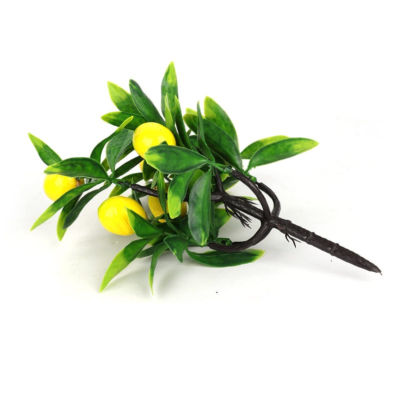 2 pieces of artificial lemon tree plant decoration, 9.45 inches, fake green plant, flower decoration, mini potted fruit stem, used for home decoration, office - Image 2