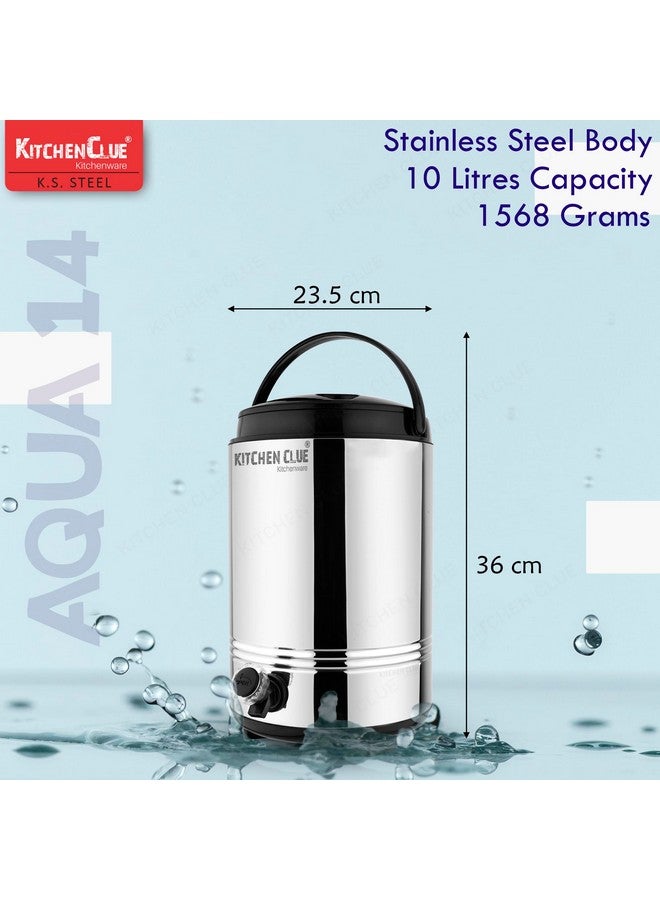KITCHEN CLUE Stainless Steel Aqua-14 Water Jug 10 Liters I Hot and Cold Water Dispenser for Home I Big Size I Pu Insulated I Highly Durable and Unique Design, Silver - Image 4