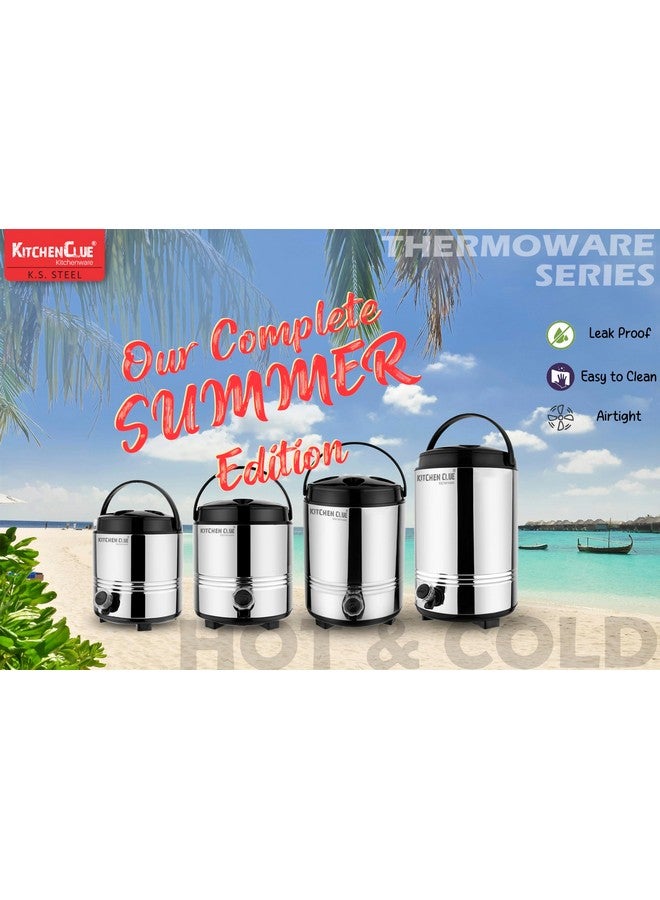 KITCHEN CLUE Stainless Steel Aqua-14 Water Jug 10 Liters I Hot and Cold Water Dispenser for Home I Big Size I Pu Insulated I Highly Durable and Unique Design, Silver - Image 5