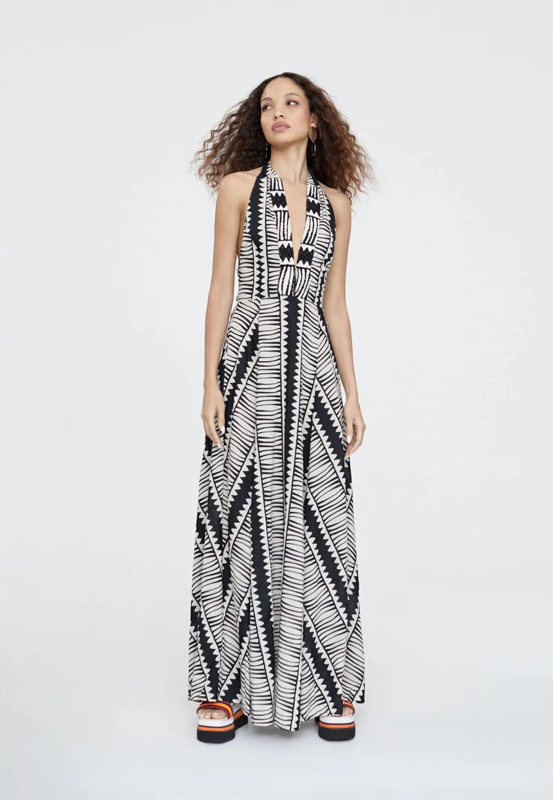Lola Casademunt Halter ethnic print dress
