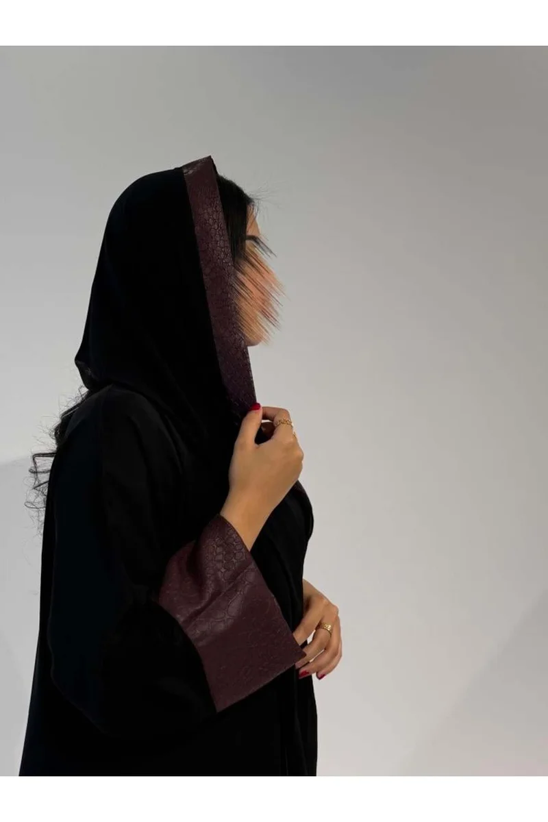 توري للعبايات عباية انترنت مع أسواره عنابي