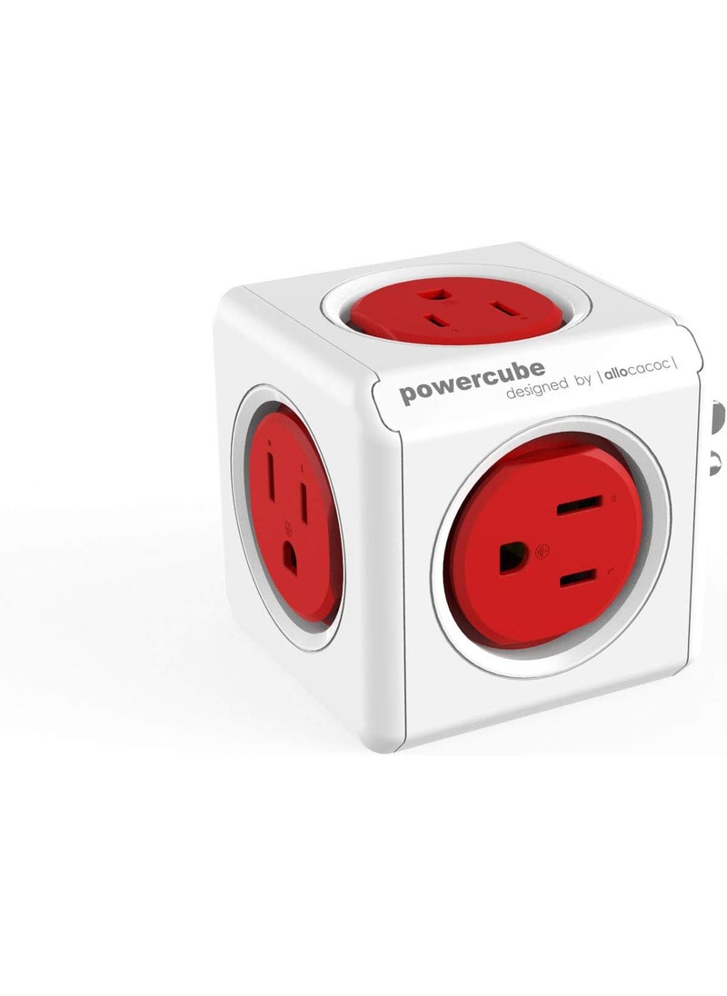 Allocacoc Allocacoc PowerCube Original 5 Outlets Wall Plug Power Charger Surge Protection Compact for Travel Home and Office Space Saving 1875W 15A 125V ETL Certified  - Image 1