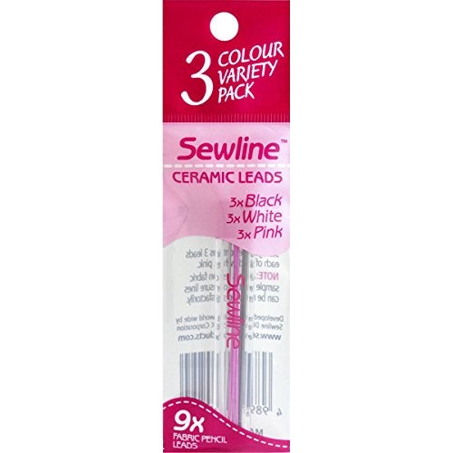 Sewline Mechanical Fabric Pencil Lead Refill 9/Pkg, 3 Each - White, Black & Pink - Image 2