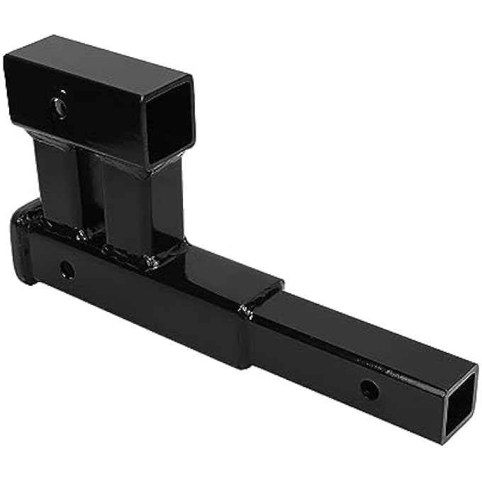 rayihni Trailer Hitch Receiver Tube, Dual Hitch Adapter Rear Dual 2 in Trailer Towing Riser Hitch Receiver Adapter Extender for Off Road Vehicle - Image 3