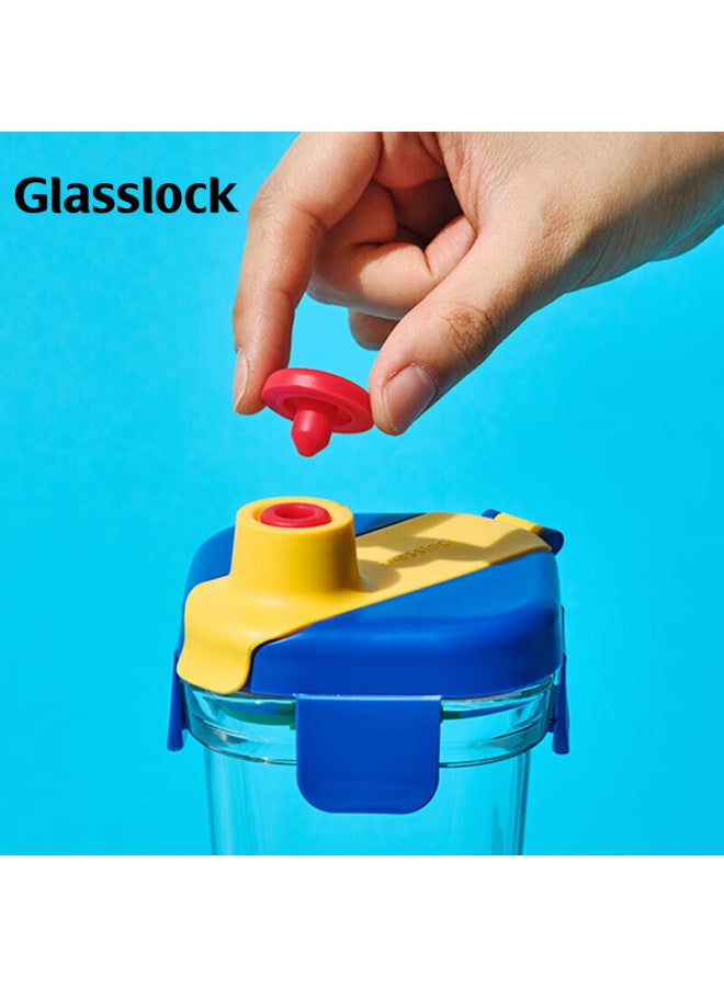 Glasslock & Wigglewiggle Co-Branded Cartoon Printed Glass Water Cup Household Portable New Cup Flower 380Ml - Image 4