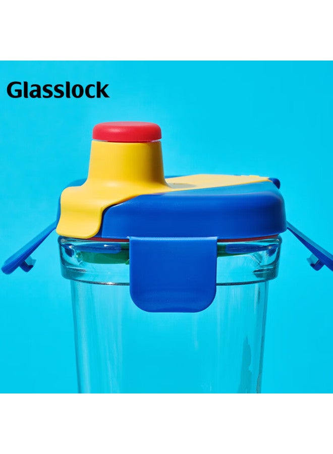 Glasslock & Wigglewiggle Co-Branded Cartoon Printed Glass Water Cup Household Portable New Cup Flower 380Ml - Image 5