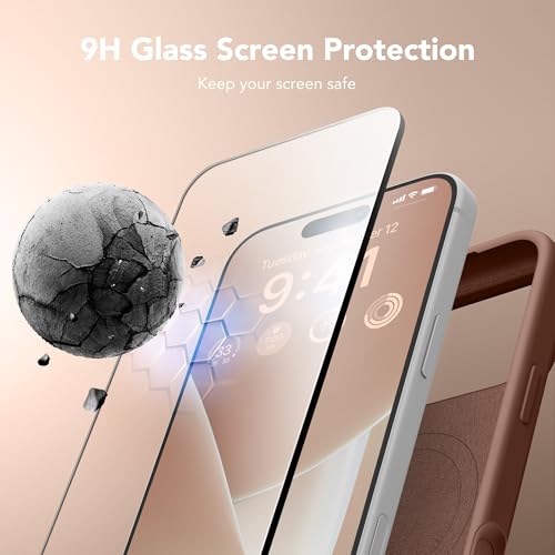 GONEZ Magnetic for iPhone 17 Pro Case, [Compatible with MagSafe] Anti-Scratch Microfiber Lining & Screen Protector, Silicone Camera Control, Shockproof Slim Phone Cover 6.3 inch, Brown - Image 4