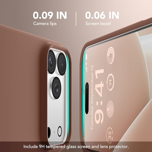 GONEZ Magnetic for iPhone 17 Pro Case, [Compatible with MagSafe] Anti-Scratch Microfiber Lining & Screen Protector, Silicone Camera Control, Shockproof Slim Phone Cover 6.3 inch, Brown - Image 5