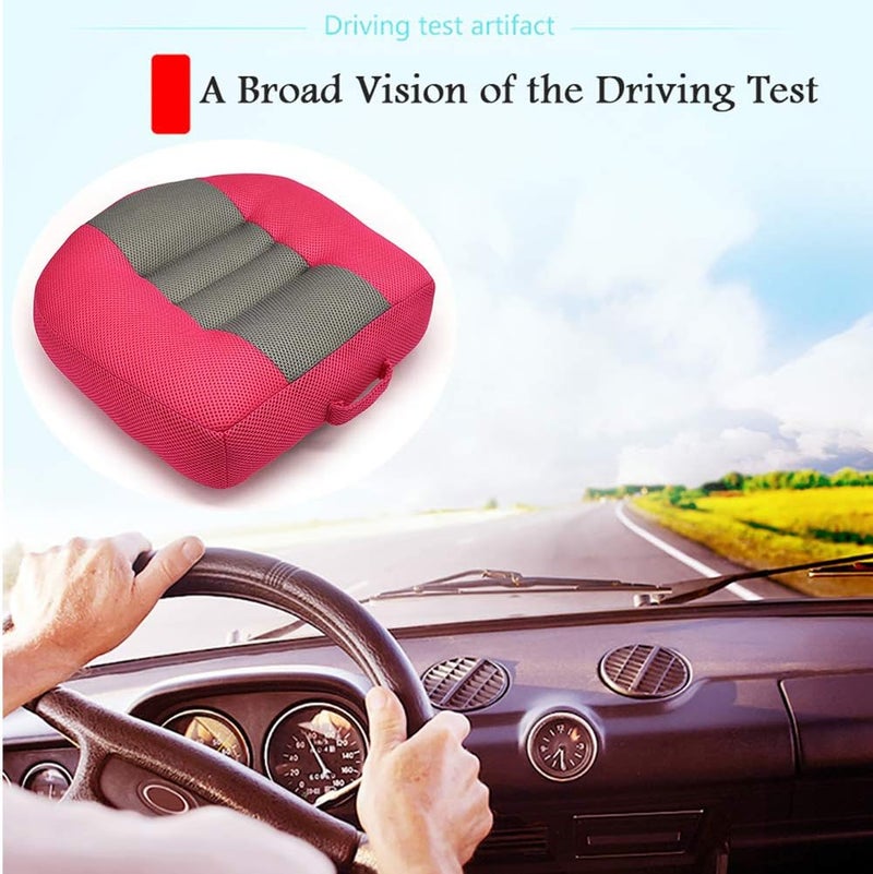 Srutirbo Car Booster Seat Cushion Heightening Height Boost Mat, Breathable Mesh Portable Car Seat Pad Angle Lift Seat for Car, Office,Home (Rose Red) - Image 5