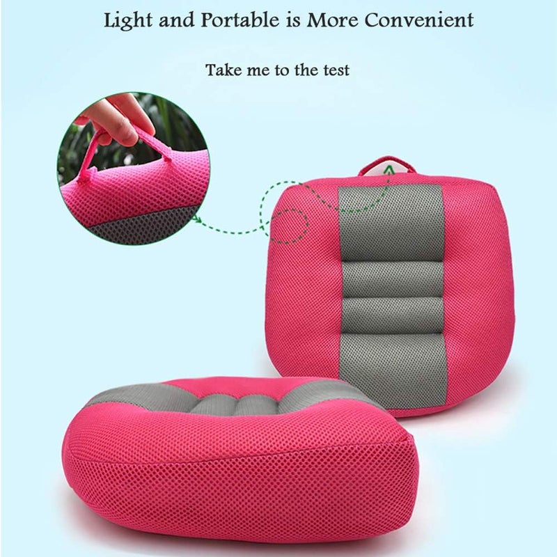 Srutirbo Car Booster Seat Cushion Heightening Height Boost Mat, Breathable Mesh Portable Car Seat Pad Angle Lift Seat for Car, Office,Home (Rose Red) - Image 2