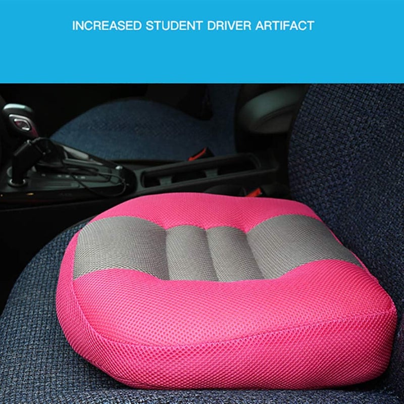 Srutirbo Car Booster Seat Cushion Heightening Height Boost Mat, Breathable Mesh Portable Car Seat Pad Angle Lift Seat for Car, Office,Home (Rose Red) - Image 4