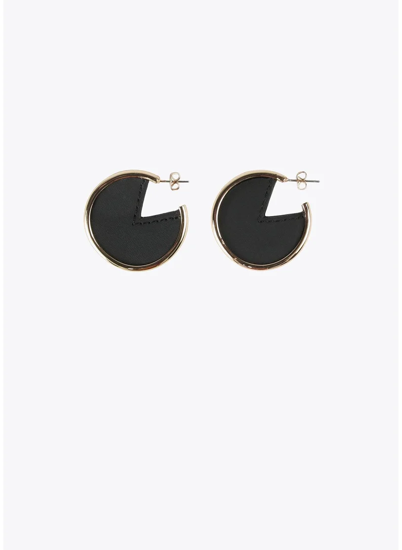 Lola Casademunt Faux Leather Hoop Earrings