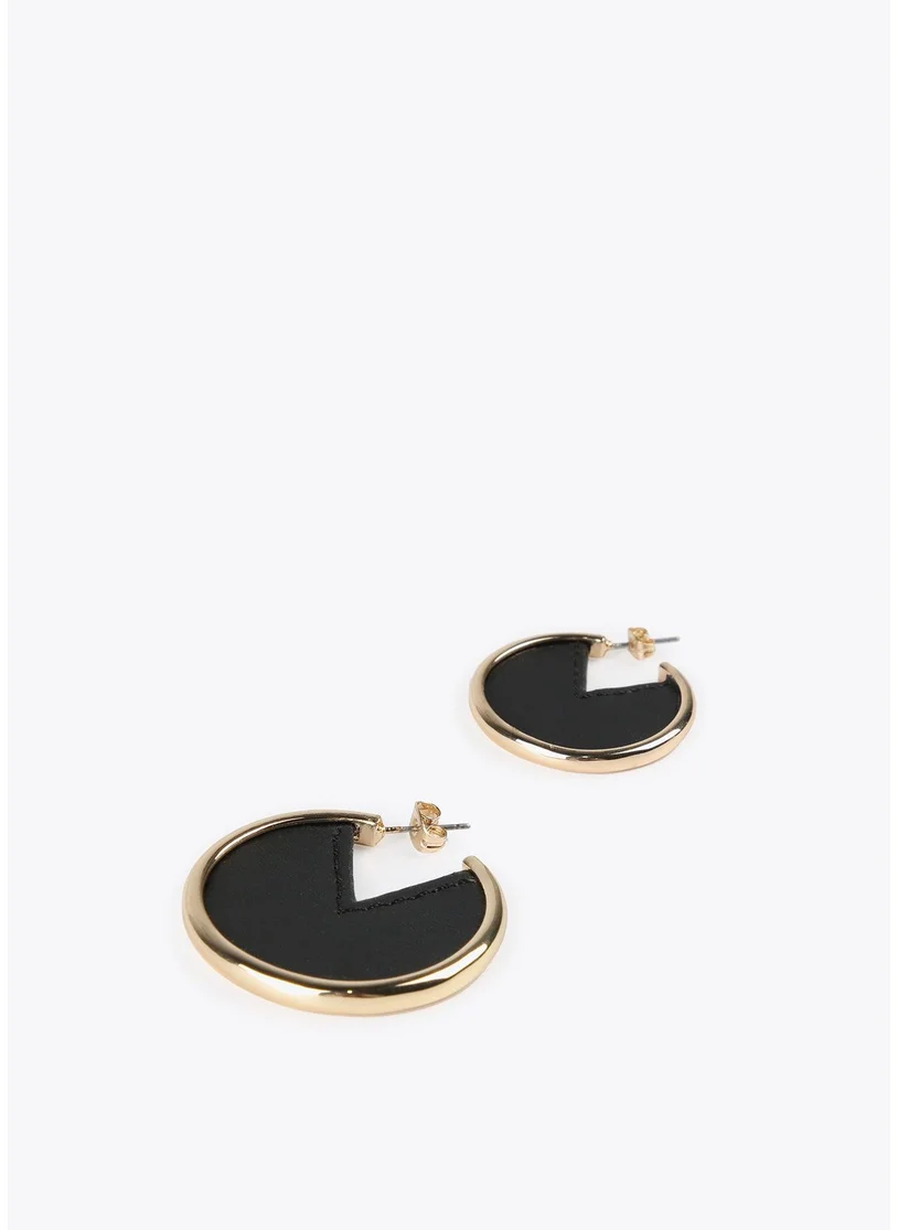 Lola Casademunt Faux Leather Hoop Earrings