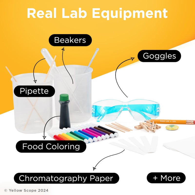 YELLOW SCOPE Paper Chromatopgraphy Science Kit for Kids, Toddler Activities, Preschool Learning Activities, STEM Kits for Girls and Boys, Educational & Fun for Ages 8 to 12 - Image 3