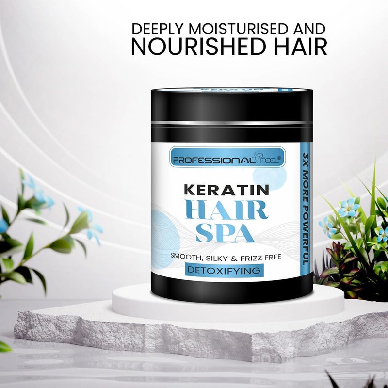 professional feel Professioal Feel Keratin Hair Spa Smooth Silky  Frizz Free Detoxifying Spa Treatment 500 Gram - Image 4