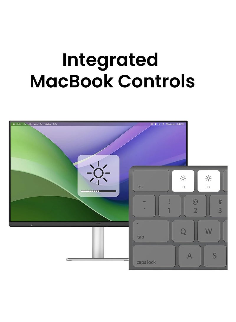 بين كيو MA320UG 32” 4K 120Hz Nano Gloss Monitor for Mac, Dual Thunderbolt 4 96W/15W, Mac Color, Daisy Chain, KVM, Brightness & Volume Control on Mac, Height & Tilt Adjustment, P3 Color Grey gris Grey - Image 3
