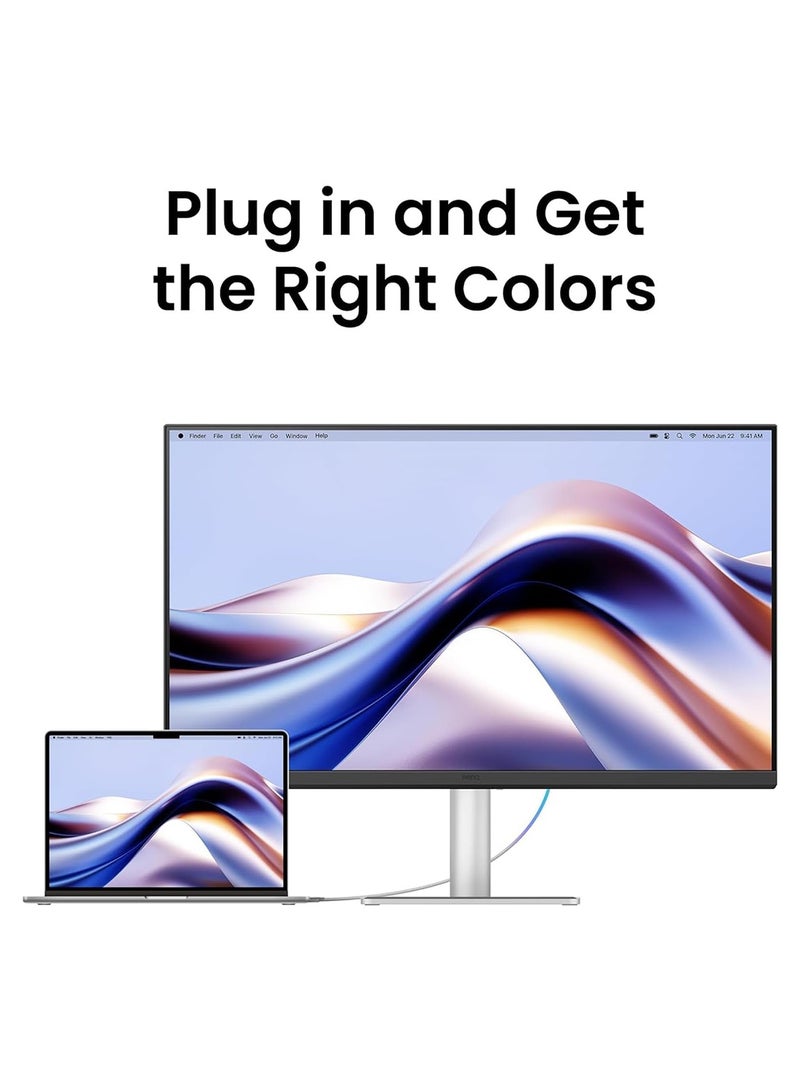 بين كيو MA320UG 32” 4K 120Hz Nano Gloss Monitor for Mac, Dual Thunderbolt 4 96W/15W, Mac Color, Daisy Chain, KVM, Brightness & Volume Control on Mac, Height & Tilt Adjustment, P3 Color Grey gris Grey - Image 4