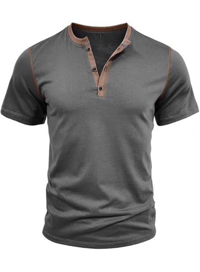 Men's Short Sleeve Athletic Henley Shirt  - Image 2