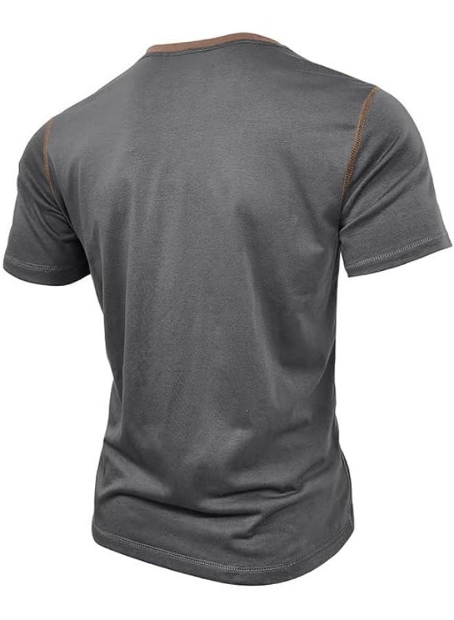 Men's Short Sleeve Athletic Henley Shirt  - Image 3