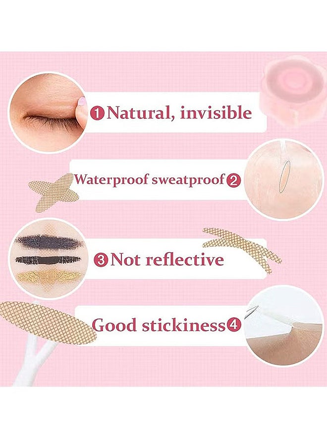 Depend Eyelid Tape, Invisible Double Eyelid Lift Strips Instant Eyelid Stickers, Self-Adhesive Eye Tapes Fiber For Hooded Droopy Uneven Mono-Eyelids, Big Eye Tools With Fork Rods And Tweezers 1200 PCS  - Image 3