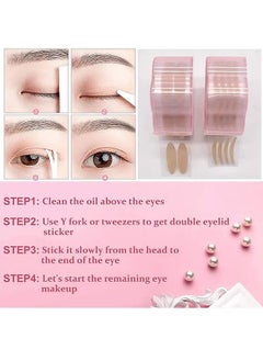 Depend Eyelid Tape, Invisible Double Eyelid Lift Strips Instant Eyelid Stickers, Self-Adhesive Eye Tapes Fiber For Hooded Droopy Uneven Mono-Eyelids, Big Eye Tools With Fork Rods And Tweezers 1200 PCS  - Image 4