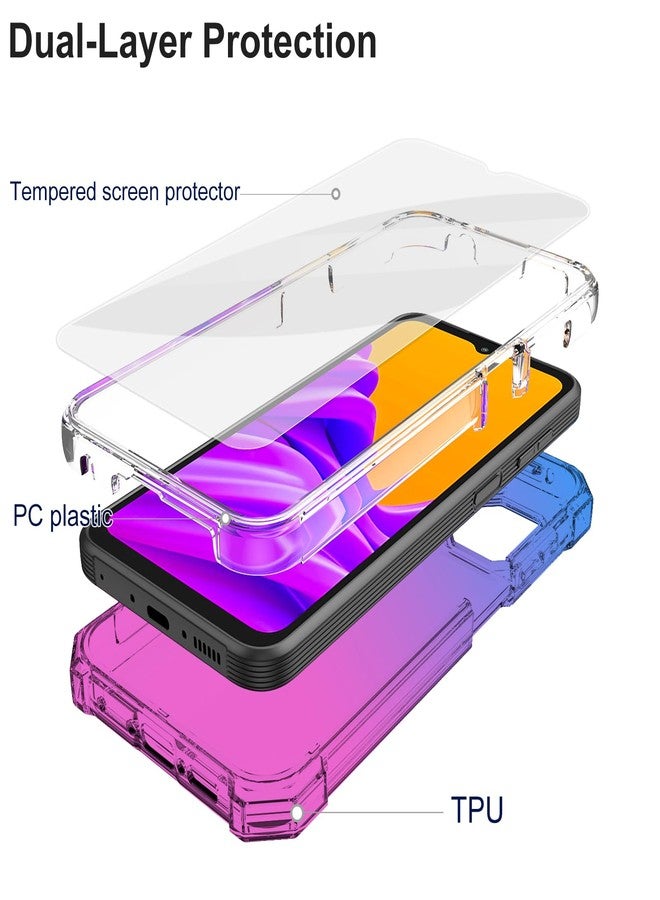 Ailiber جراب Ailiber لهاتف Galaxy X Cover 6 Pro، مع واقي شاشة، حماية مزدوجة الطبقات، زوايا مقاومة للصدمات، غطاء TPU، جراب سيليكون رفيع لهاتف Samsung Xcover 6 Pro - أزرق وردي - Image 3