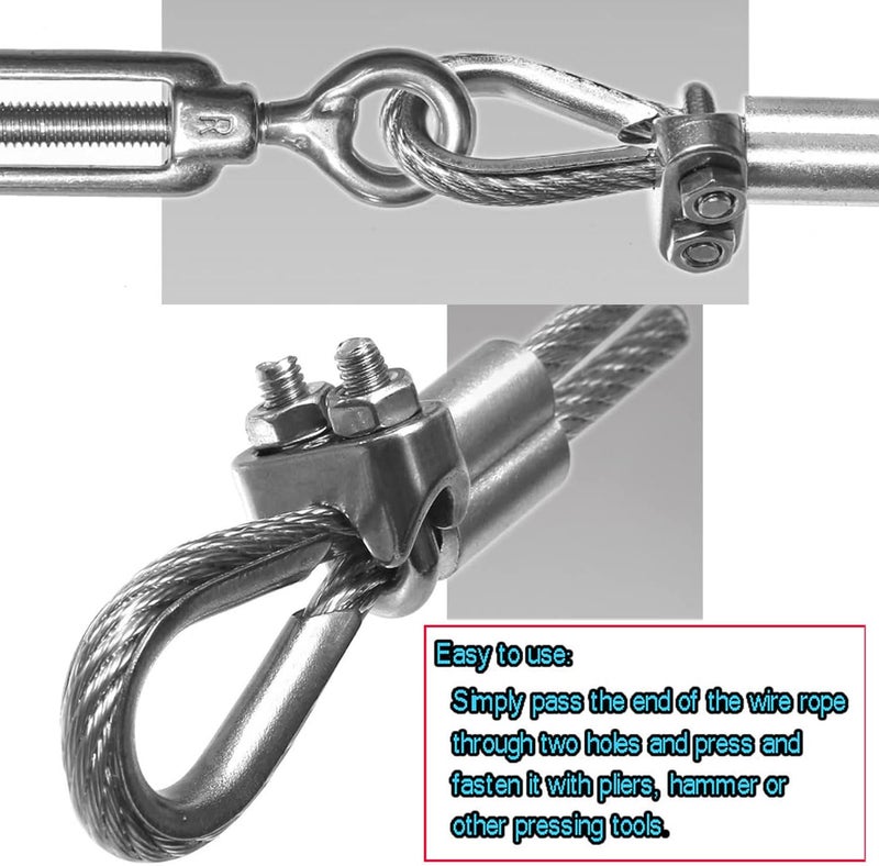 Luckkyme M8 Wire Rope Clamp 304 Stainless Steel 5/16" Wire Rope Cable Clip Clamp (20 Pack) - Image 5