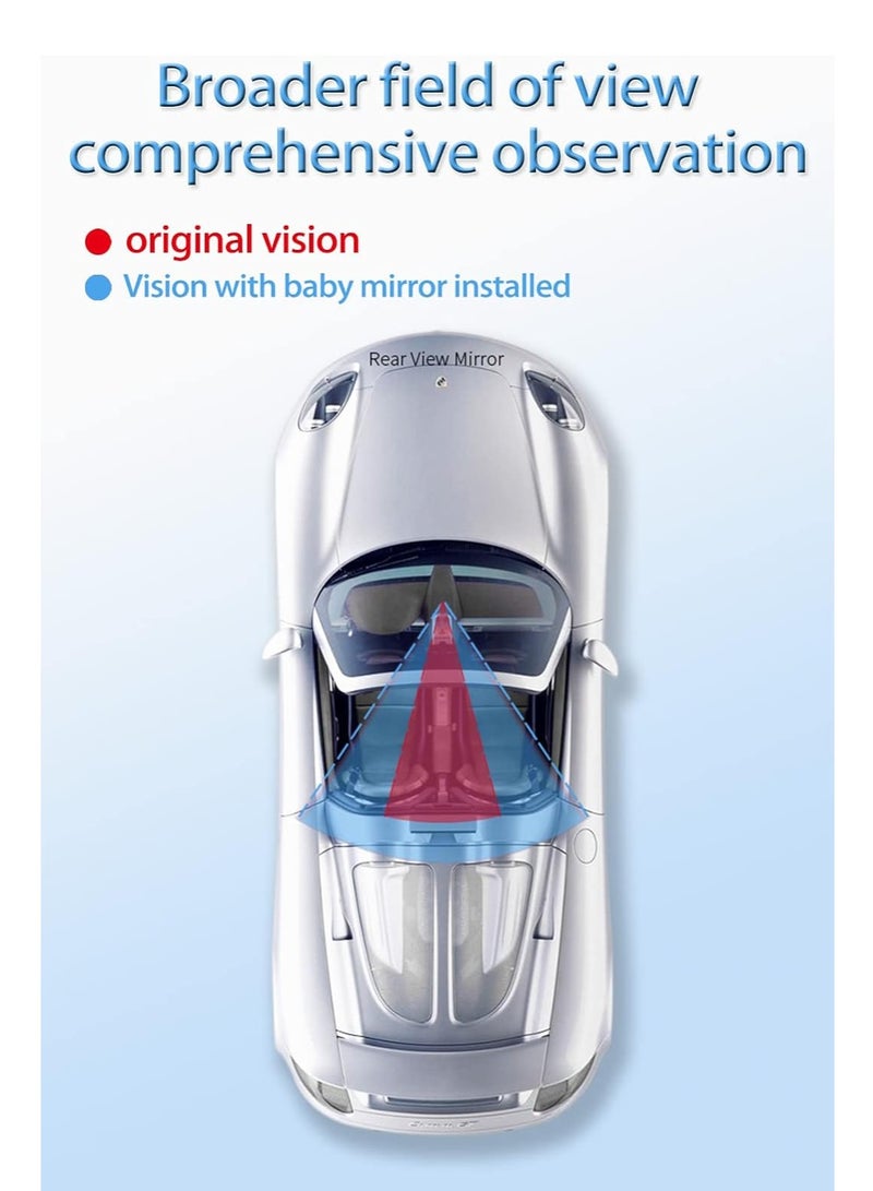 KASTWAVE Car Mirror for Baby, Universal Car Interior Rearview, Baby Mirror Wide Angle Convex Mirror, Clip-on Mirrors, Baby Mirror for Car Seat, Mirror Rear Facing, for Viewing Rear Passengers, Clear View - Image 5