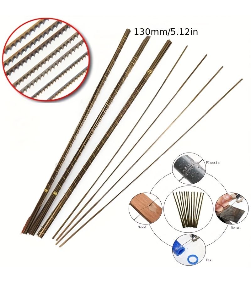 24 Pcs 5 Inch Mini Diamond Wire Saw Blade Cutter Jewelry Metal Cutting Jig Blades Woodworking Hand Craft Tools Scroll Spiral Teeth - Image 4