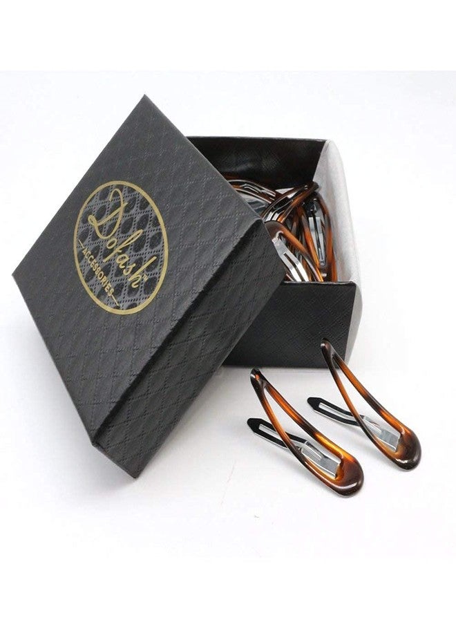 دوفاش مجموعة دوفاش من 20 قطعة من مشابك الشعر المعدنية المصنوعة من الإيبوكسي، بطول 5 سم/2 بوصة، إكسسوارات شعر للبنات (لون السلحفاة). - Image 2