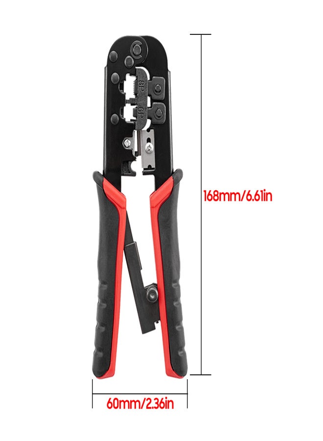 Ratcheting Crimping Tool 3 in 1 Multifunction Wire Crimpers Stripper Cutter, 8P 6P Network Line Telephone Wire Crimping Cable Stripping Cutting Electrician Hand Tool - Image 3