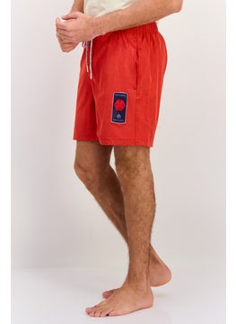 Rainforest Men Heather Drawstring Board Shorts, Red  - Image 2