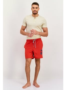 Rainforest Men Heather Drawstring Board Shorts, Red  - Image 4