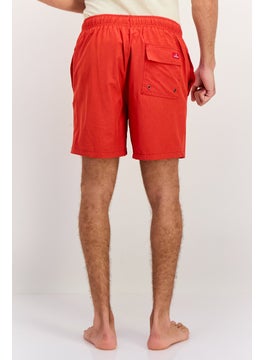 Rainforest Men Heather Drawstring Board Shorts, Red  - Image 3