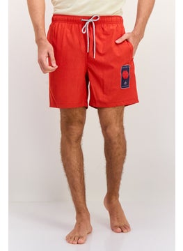 Rainforest Men Heather Drawstring Board Shorts, Red  - Image 1