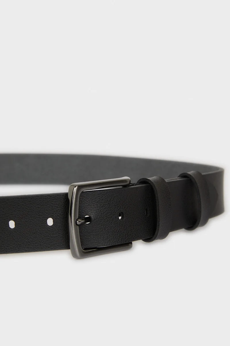ديفاكتو Man Rectangle Clasp Faux Leather Jean Belt